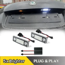 2Pcs Canbus LED Number License Plate Light Lamp For Skoda Octavia MK2 1Z 2003-2019 Facelift Rommester 5J 2006-2010 OEM#1Z0943021