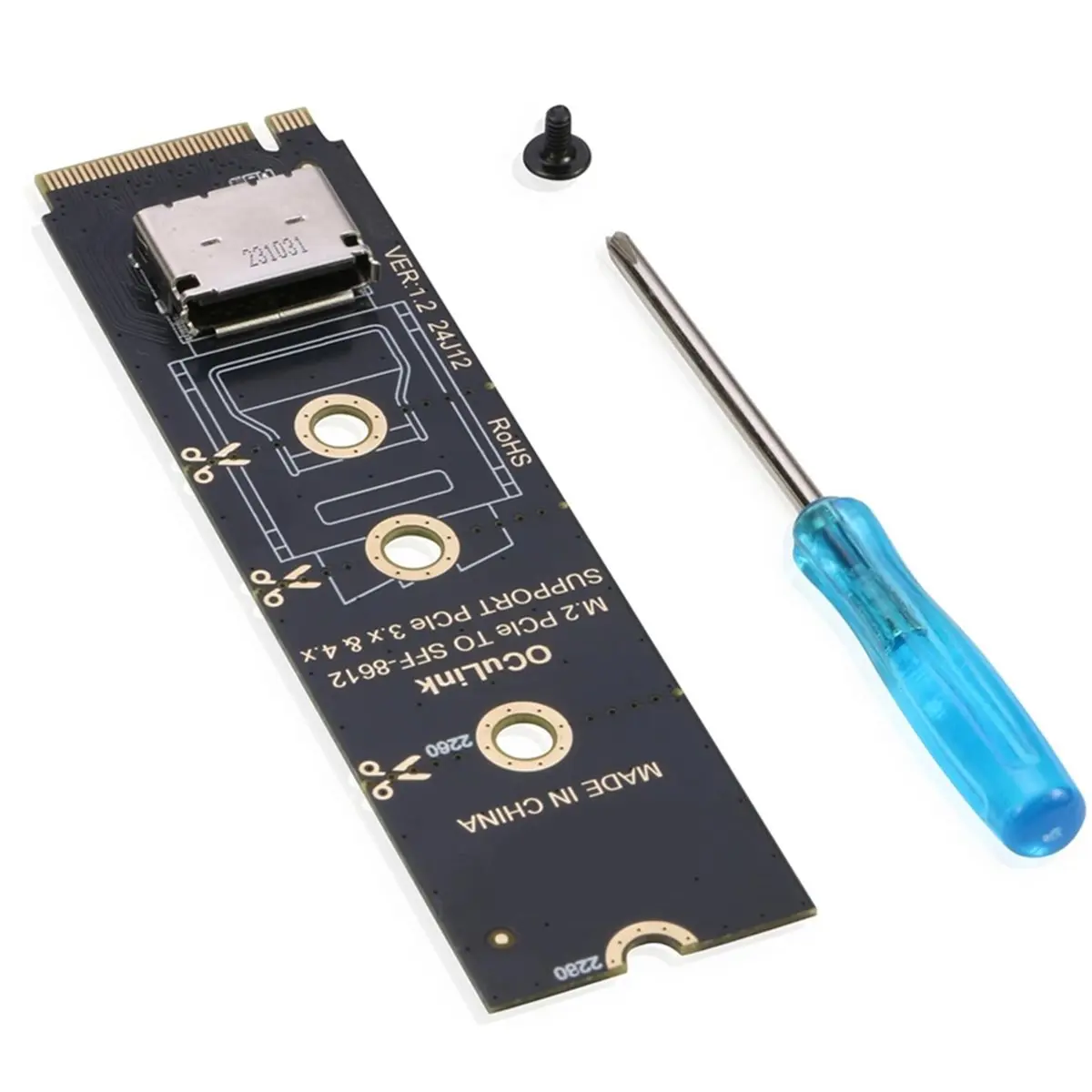 ~클리어런스 A NVMe to SFF-8612 어댑터 M.2 NVMe PCIe 4.0 X4 to OCuLink SFF-8611 4i 호스트 어댑터 (eGPU 및 SSD용) 썸네일 2