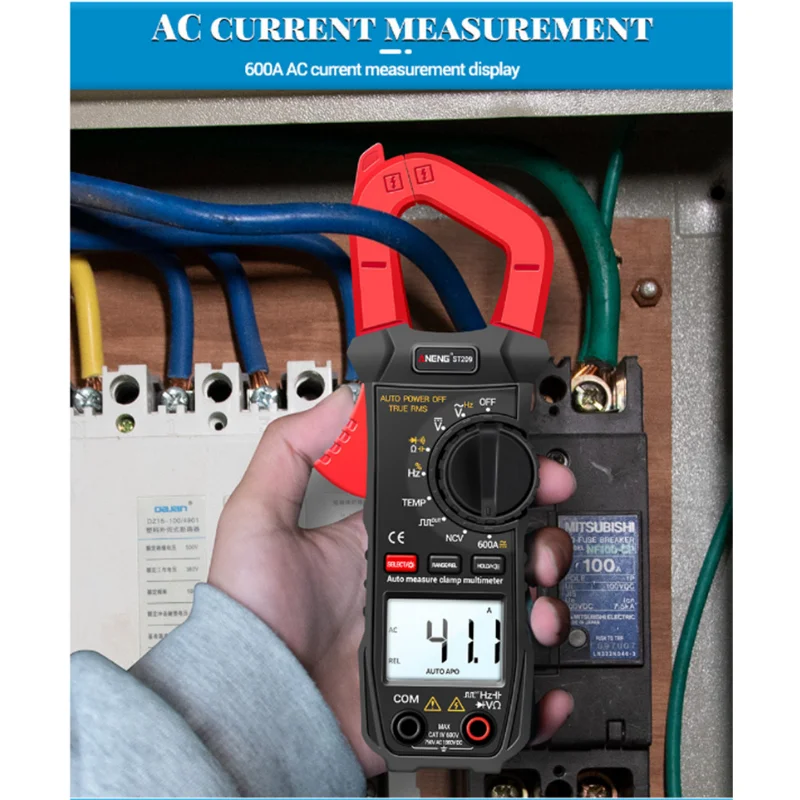 Imagem -06 - Multímetro Digital Profissional Grampo de Corrente Tester Metros Voltímetro Alcance Automático True Rms dc ac 6000 Contagens Aneng-st209