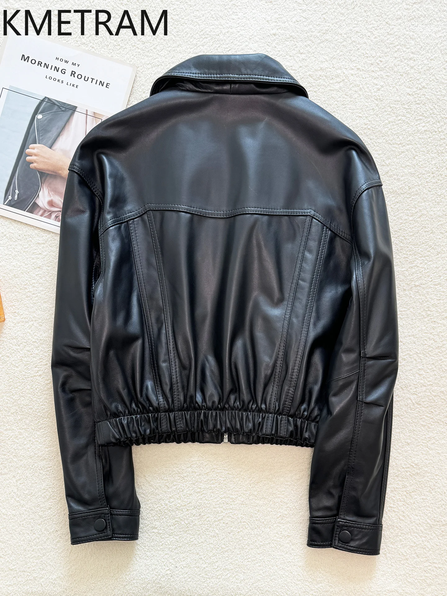 100% strato superiore giacca di pelle di pecora donna motociclista corto giacche in vera pelle nuovo in capispalla vestiti autunnali donna 2025 veste femme