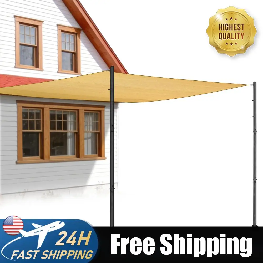 

2 Pack 10FT Heavy Duty Shade Pole Kit 2.4in Diameter Outdoor Shade Sail Pole Kit for Deck Patio Outside Backyard