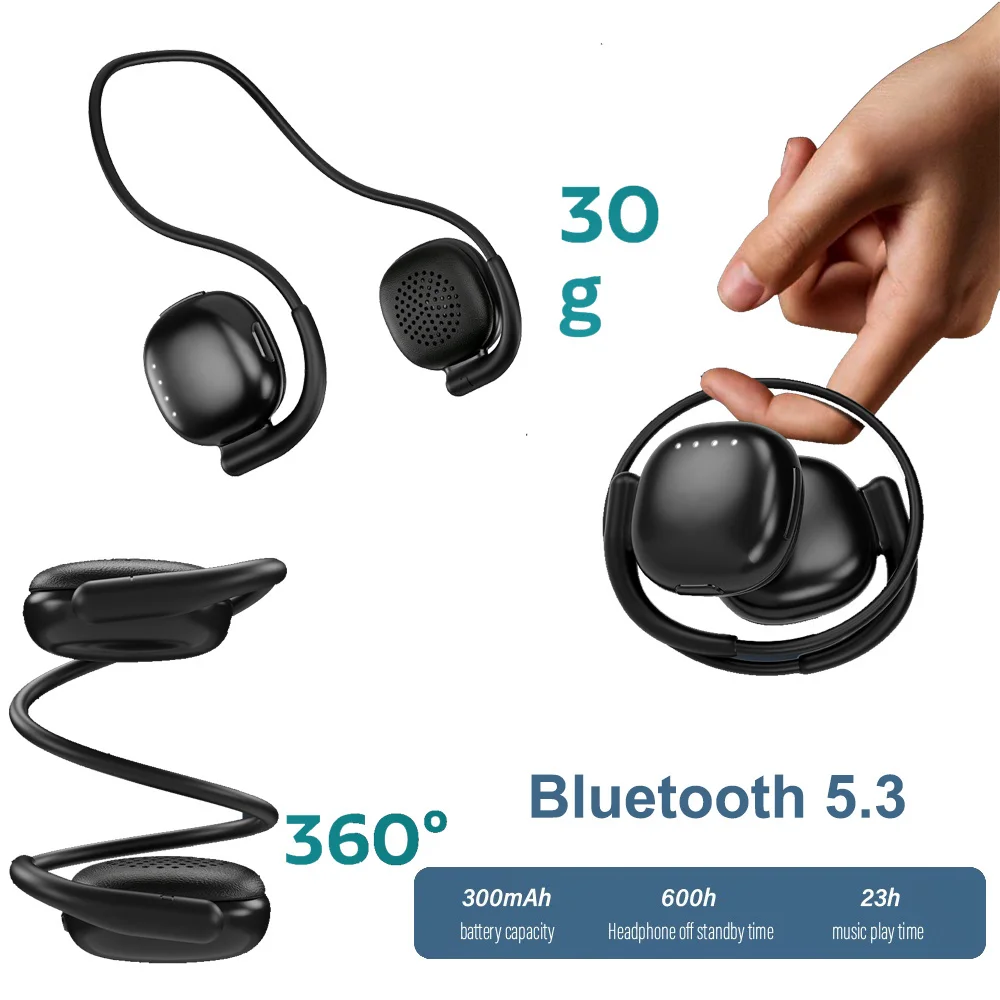 

Bluetooth 5.3 Headphones Sports Running Wireless Earphone Comfortable 11 Hours Music Portable Bluetooth Headset for Workouts