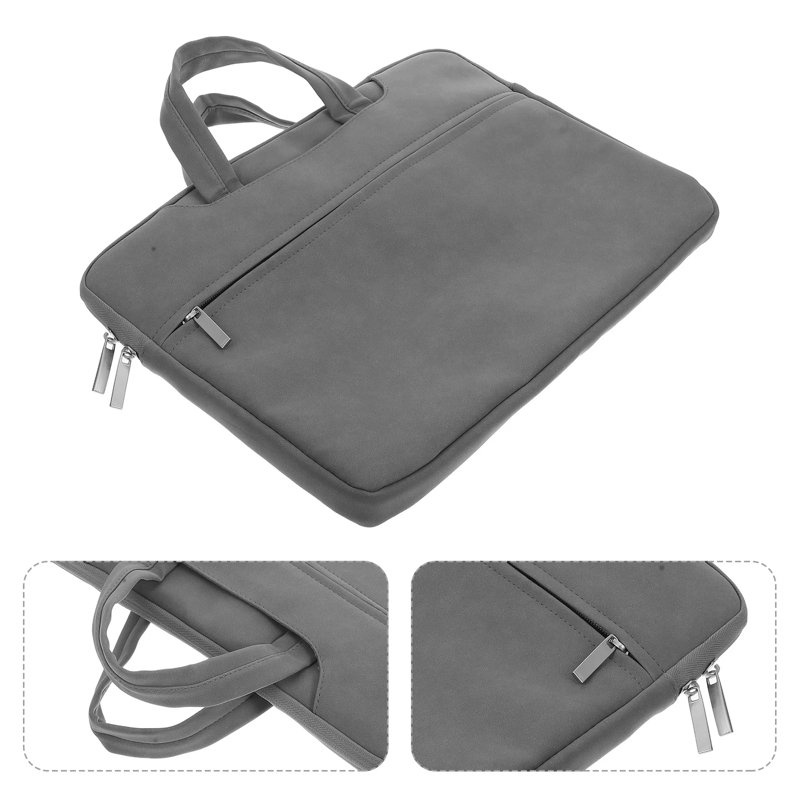 

PU Laptop Sleeve 14 Inch Protective Case for Business Travelers Students Extra Storage Front Compartment