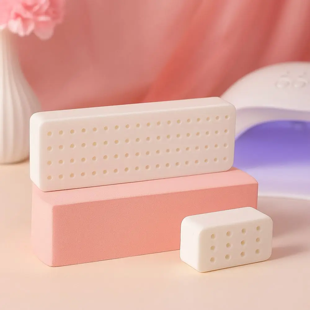 Soporte para brocas para decoración de uñas, soporte de exhibición de plástico para herramientas de uñas, soporte de exhibición Vertical portátil para cabezal de pulido de uñas, 80 agujeros y 12 agujeros