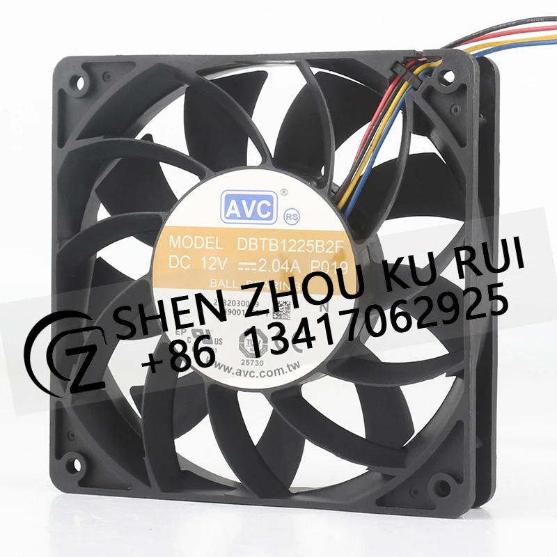 12CM Cooling fan AVC 12V 2.04A AC EC 12025 Violent Large speed temperature control server DBTB1225B2F