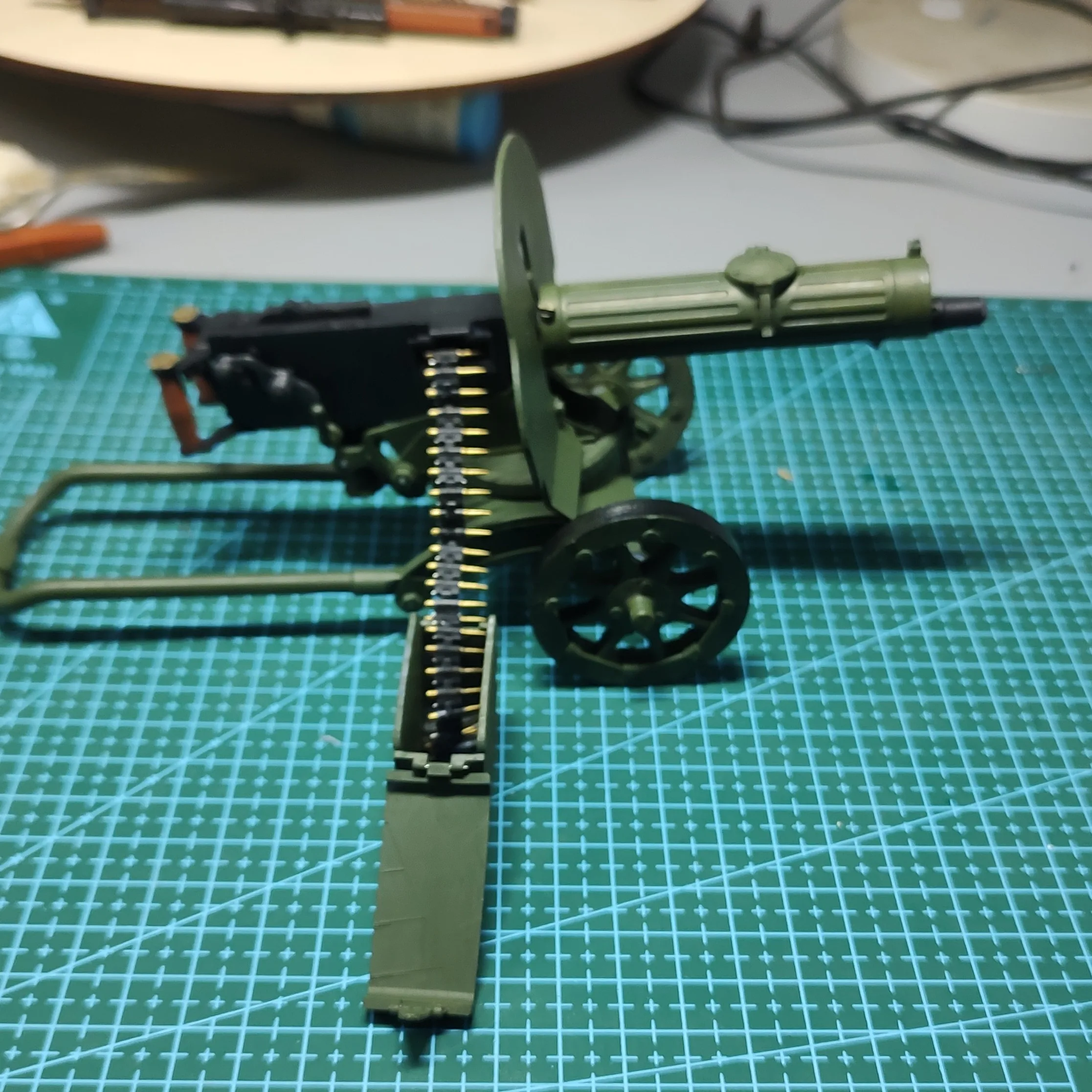 3D Printed Toy Gun Maxim M1910 Heavy Machine Gun 1/6 Scale Miniature Model for Action Figure Customizable Collectible