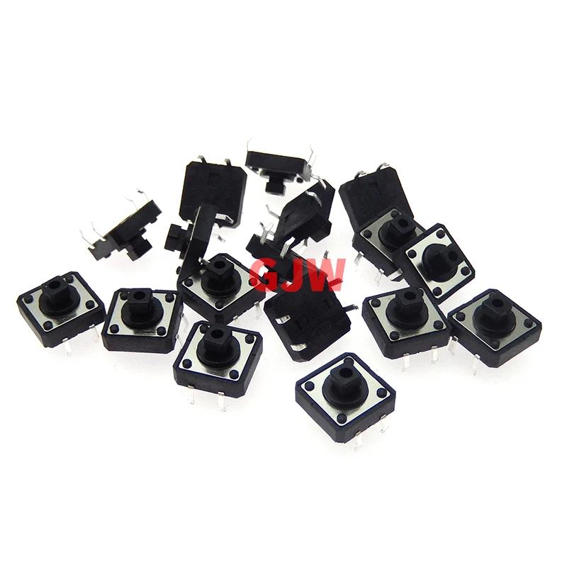 20pcs Tact Switch Kit 12*12*7.3mm DIP Tactile Push Button Switches 12x12 mm 4pin Micro Switch