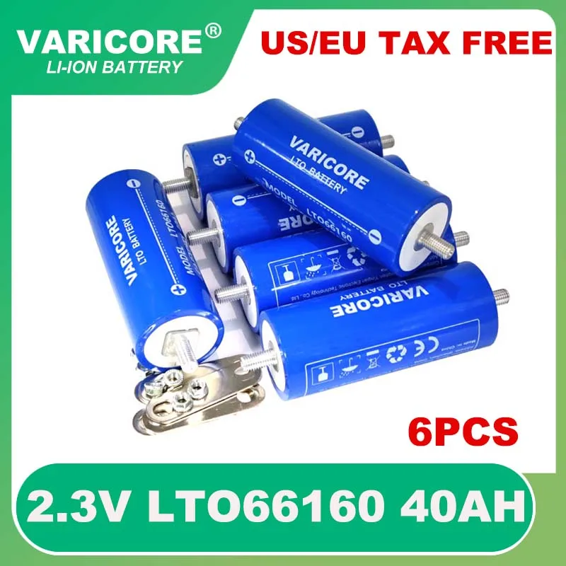 

6 шт. 2,3 в 40 Ач оригинальный аккумулятор LTO66160 10C разряд DIY 12 в 24 В низкотемпературный устойчивый литий-титанатный аккумулятор без налогов