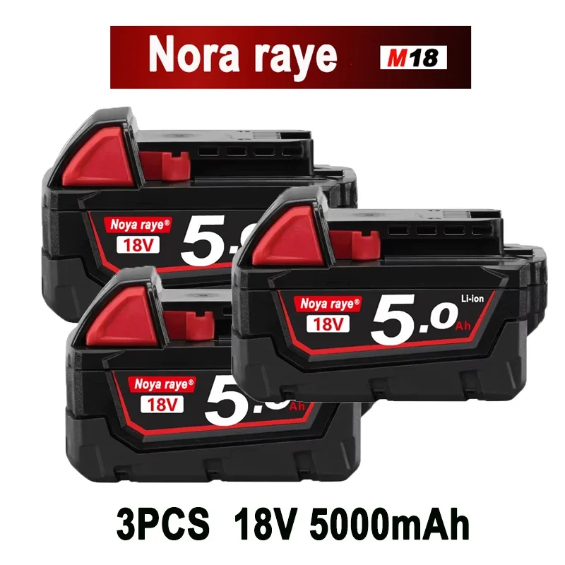 

Original For Milwaukee Batteries M18B5 XC Lithium Battery 18V 5000mAh/6000mAh battery charger For Milwaukee M12 5.0AH M18