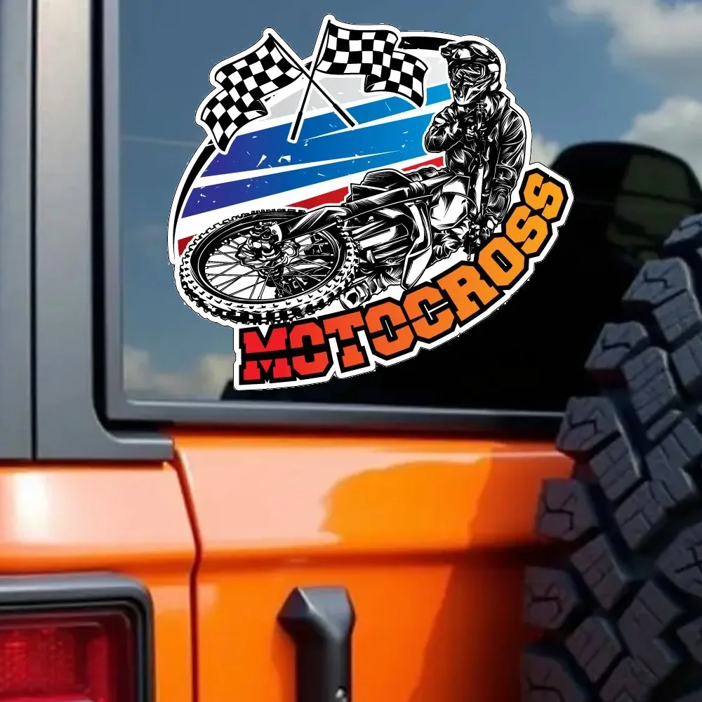 Hаклейка на авто Мотокросс Waterproof Vinyl Car Sticker for Bumper, Window, Truck, Laptop, Durable Decal