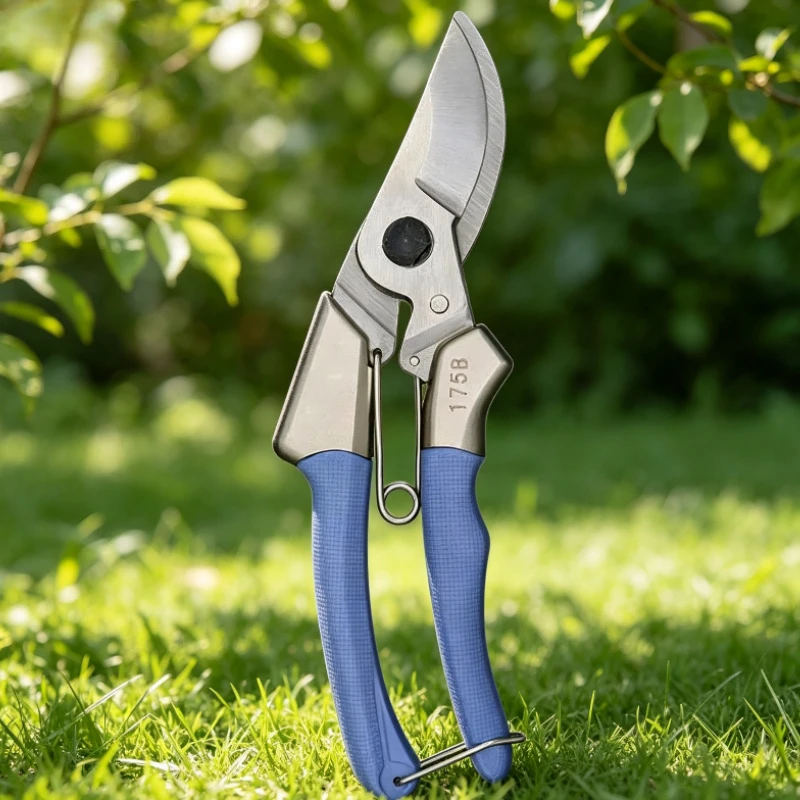 High Carbon Steel Garden Pruning Shears, Strong Branch Cutter with PP Anti‑Slip Handle Plant Scissors Equipped with Safety Latch