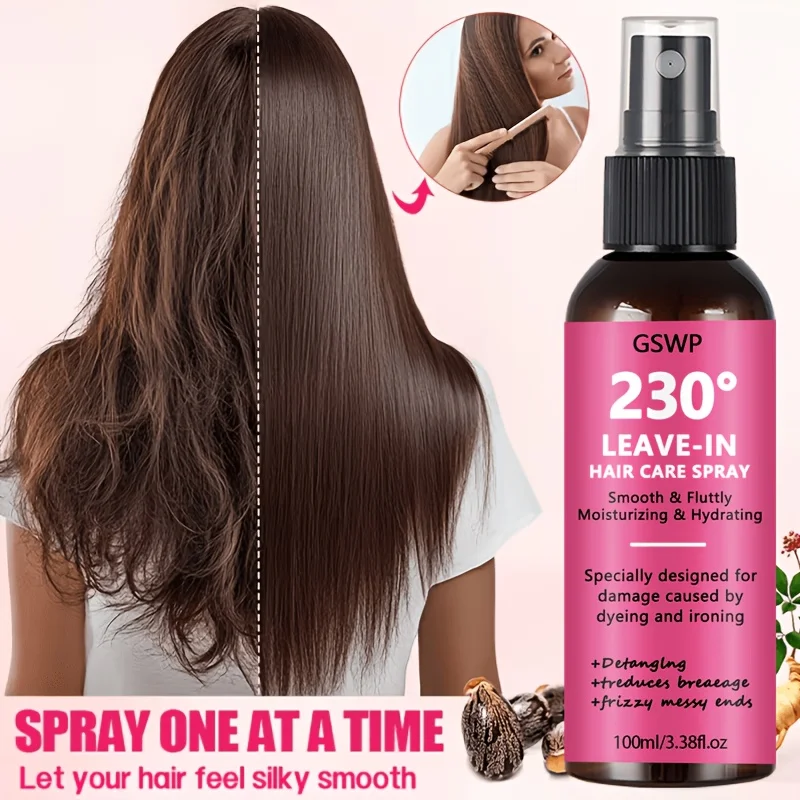 Acondicionador sin enjuague GSWP. Hidrata y nutre el cabello, se absorbe rápidamente sin ser pegajoso, mejora la textura rugosa. 100/200ML