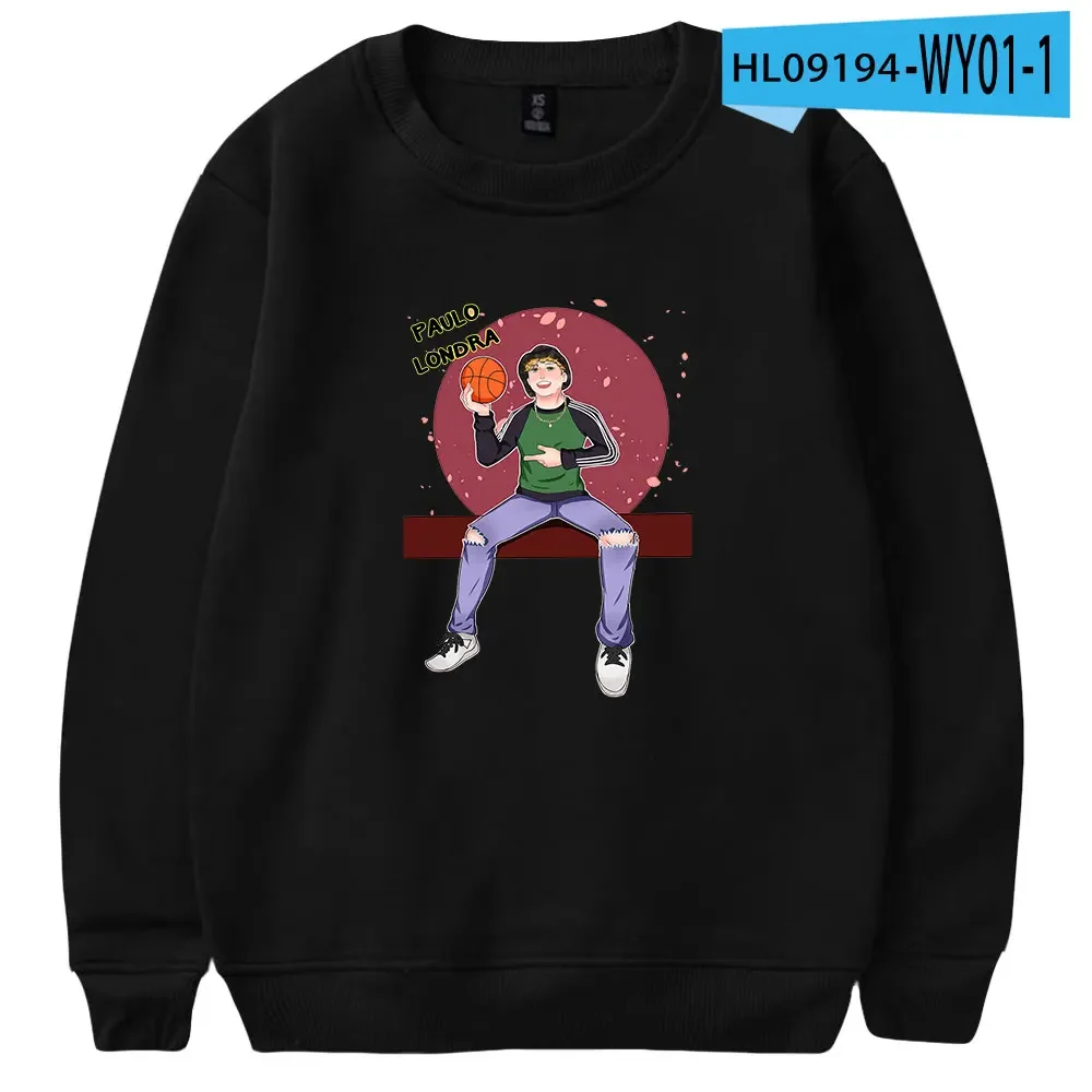 Rapper Paulo Londra Oversized Hoodie Vrouwen Mannen O-hals Lange Mouw Ronde Hals Sweatshirt Casual Trainingspak Hiphop Kleding