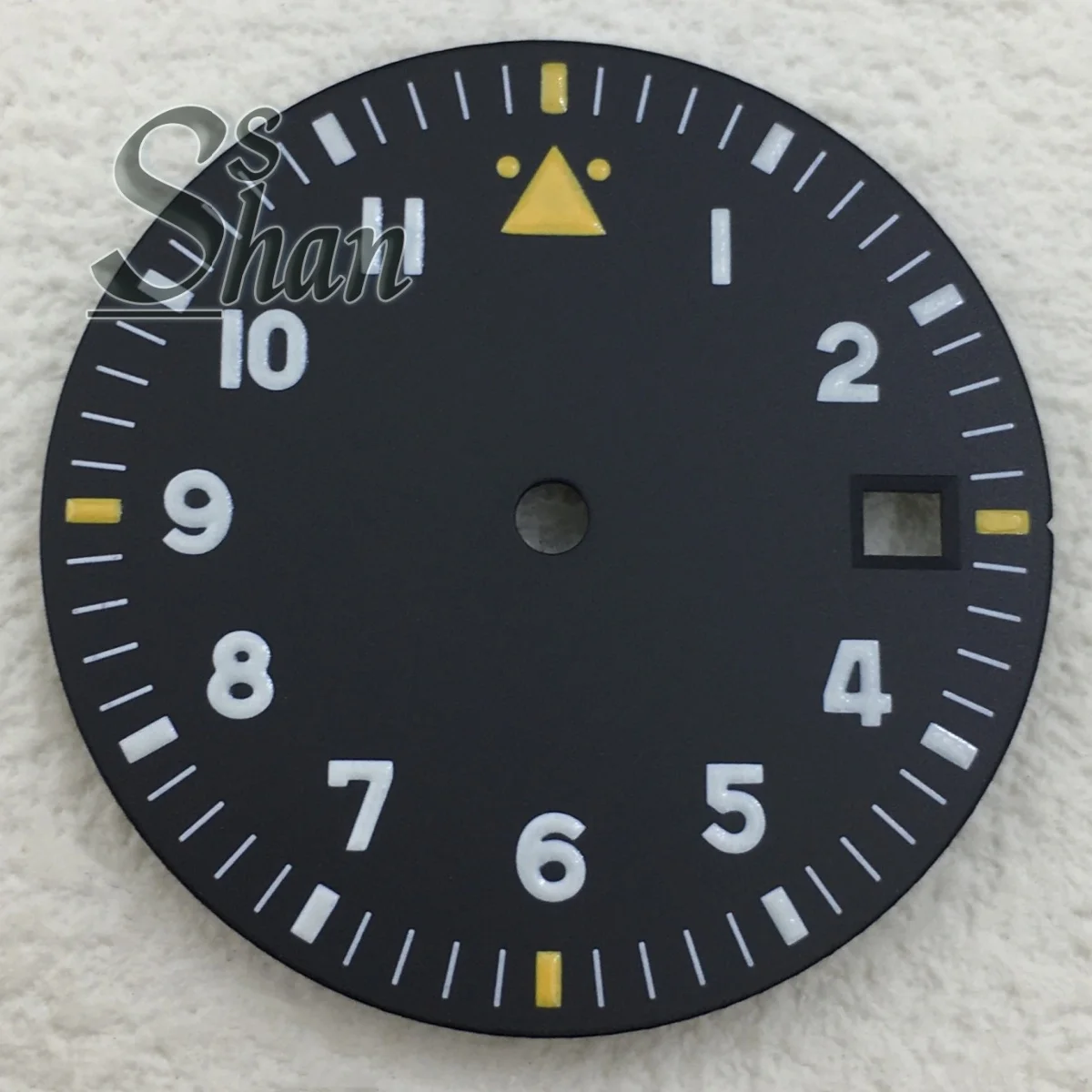 29mm Pilot's Watch Dial with Green Luminous Is Suitable for NH34 NH35 NH36 Movements and Is Available in Black White Blue Green