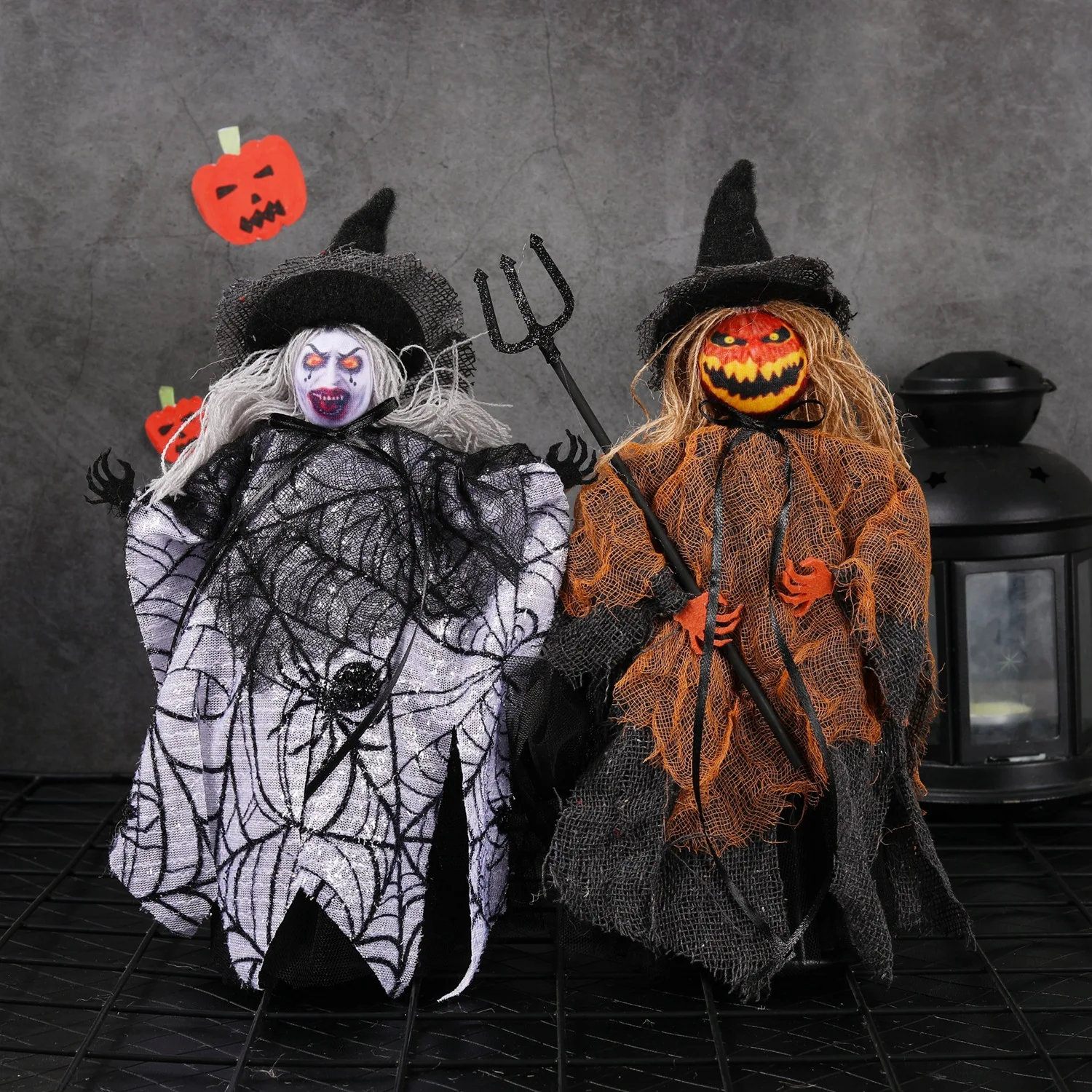 

Halloween Decor Ghost Pumpkin Tree Topper Star Tabletop Ornament Doll
