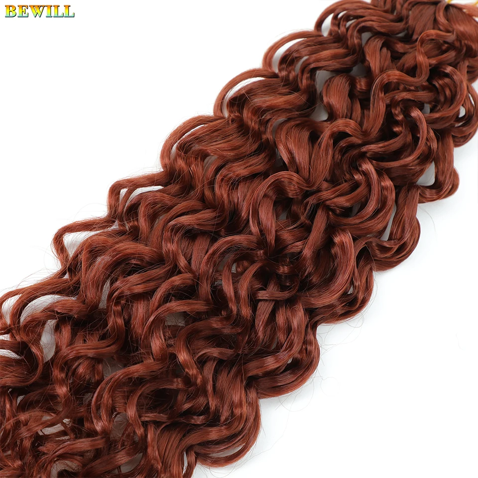 BEWILL GoGo Curl Häkelhaar 14 18 Zoll Wasserwelle Strand Curl Häkelhaar Ombre Synthetische böhmische Zöpfe Haarverlängerungen 1B – Detail 40