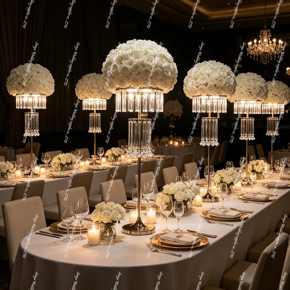 4/10pcs 90-120cm Acrylic Clear Table Centerpieces Flower Stand Wedding Decoration stand  Wedding Stage