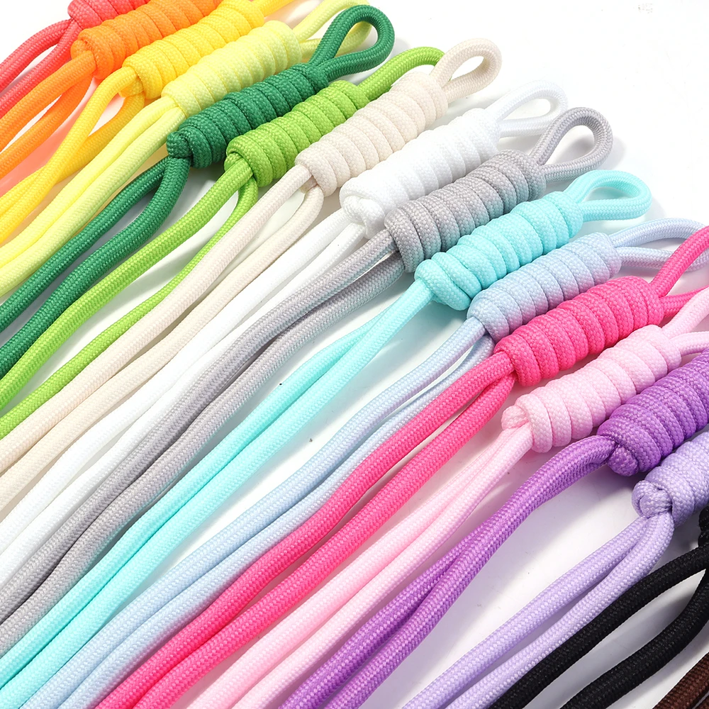 Porte-clés lanière tressée colorée, 5 pièces/lot, nœud fait à la main, corde en Nylon, fil pour bricolage, porte-clés, pendentif, accessoires de sac