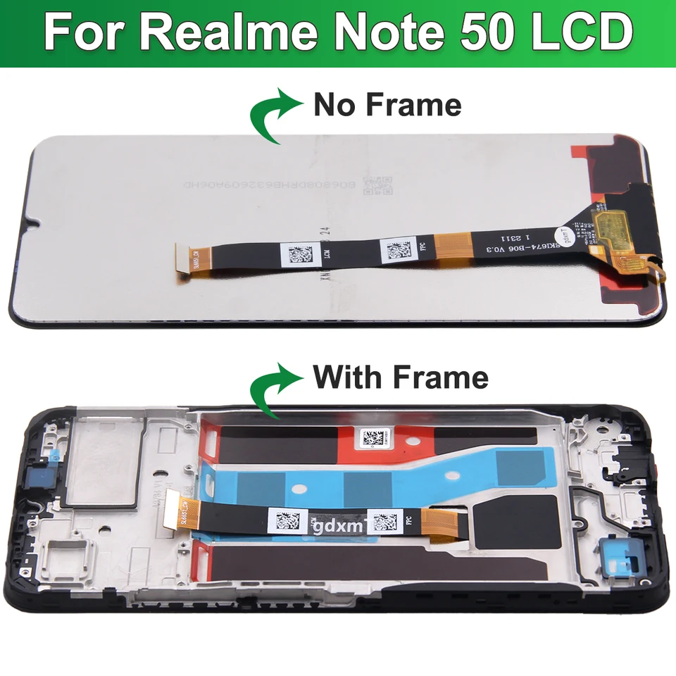 Display Da 6.74 Per Realme Note 50 RMX3834 Display LCD Touch Screen Digizer Assembly Riparazione 638271 Display Da 6.74 Per Realme Note 50 RMX3834 Display LCD Touch Screen Digizer Assembly Riparazione 638271