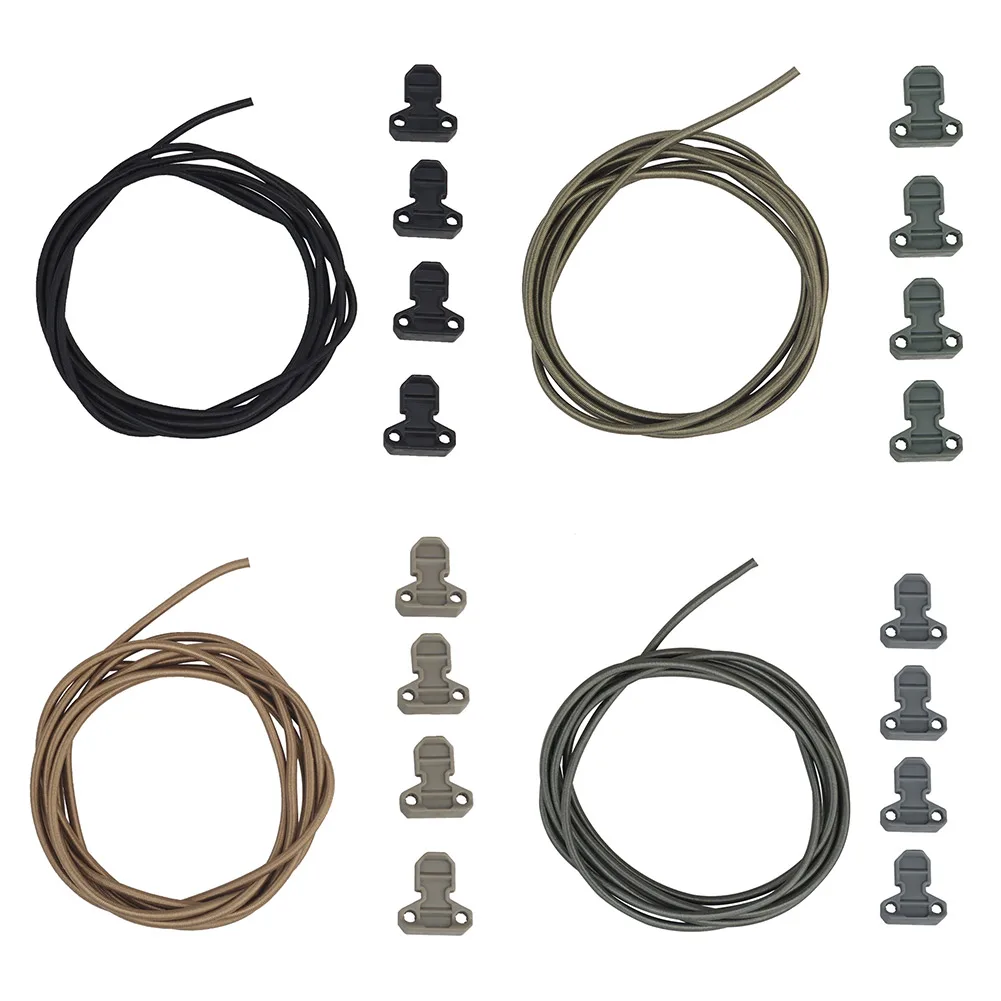 4 pezzi borsa corda elastica fibbia di sicurezza cavo ammortizzatore regolabile fermo linguetta di trazione tiraggio rapido cinghia di ritenzione elastica accessori