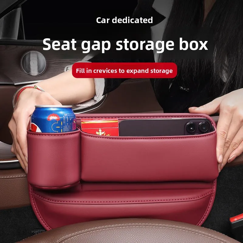 

Car Seat Side Gap Organizer Console Crevice Filler Storage Box Multifunction With Cup Holder Interior Storage Pocket Accessories
