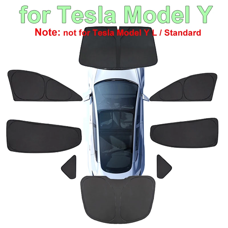 

Privacy Full Cover Car Sunshade For Tesla Model Y Juniper 2025 Sun Shade Window Sunroof UV Shield Camping Travel Accessories