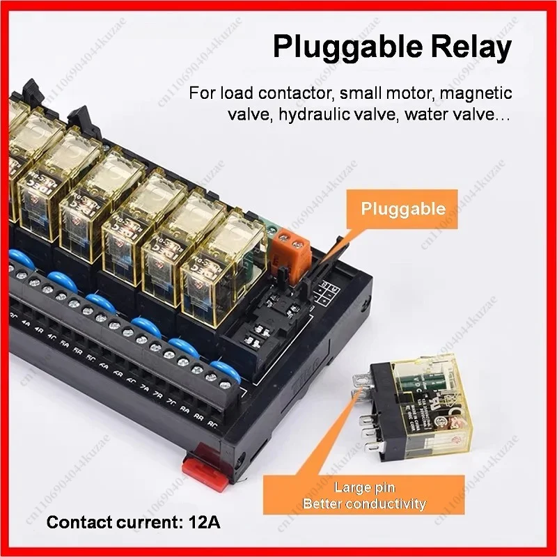 4-16 Channel Relay Control Module PLC Amplifier with Wire, 24VDC/220VAC NPN PNP, Plug-in Relay Board with Silver Contacts