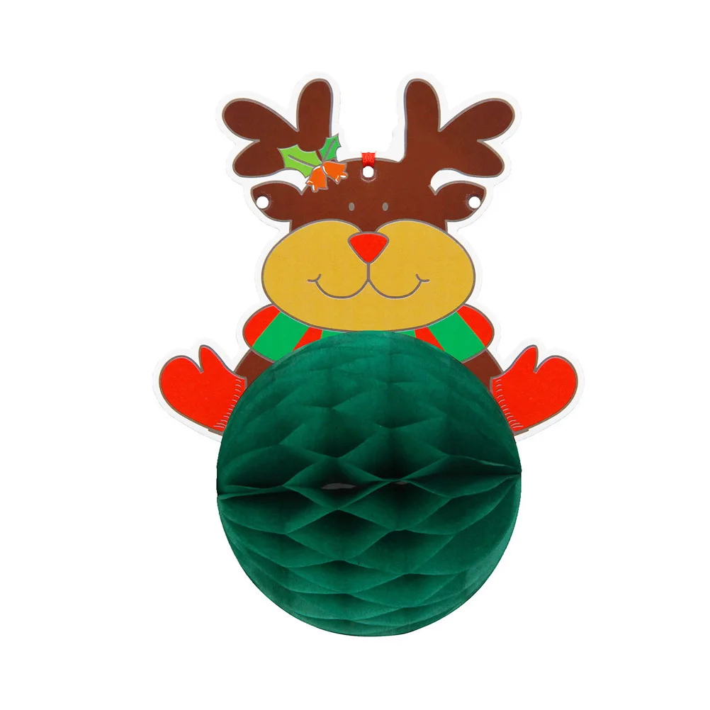 

Christmas Honeycomb Banner Paper Ball Garland Stylish Chic Christmas Party Decoration Creative Theme Decoration Banner