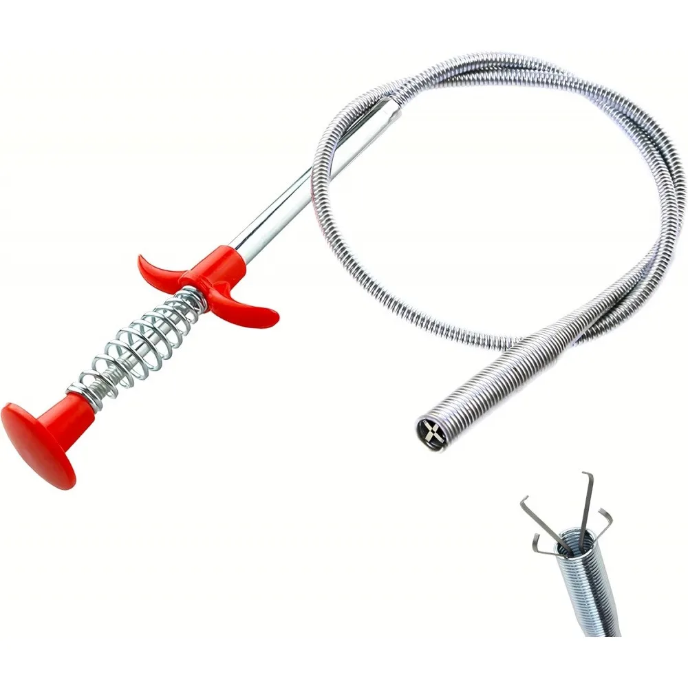 Serpiente de drenaje, removedor de obstrucciones de drenaje, herramientas de limpieza de canalones, limpiador de drenaje para inodoro, alcantarillado, ducha, cocina, baño, bañera, drenaje obstruido