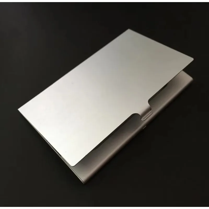 Hot Silver Pocket Business Name Credit ID Card Holder Metal Aluminum Box Cover Case