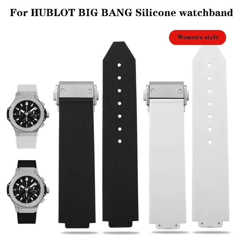 For Hublot Female Women Rubber Strap Quartz Fusion Silicone Watch Accessories Band 20*13mm Wrist Band 18mm watch Buckle