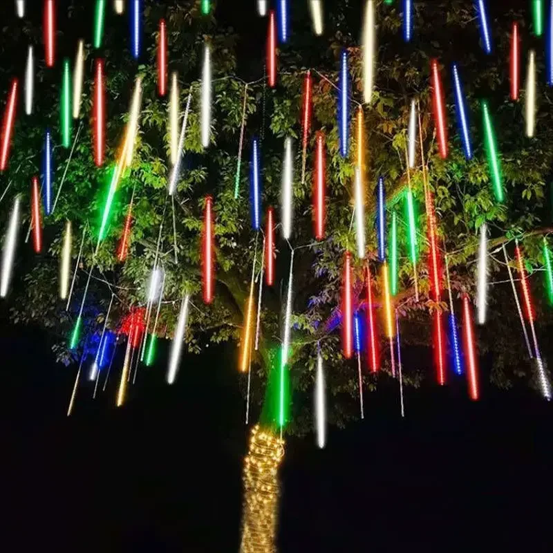 1/2/3/4 Set Outdoor LED Meteor Shower String Light for Party Garden Holiday Decorations Wedding Christmas Fairy Holiday Lighting