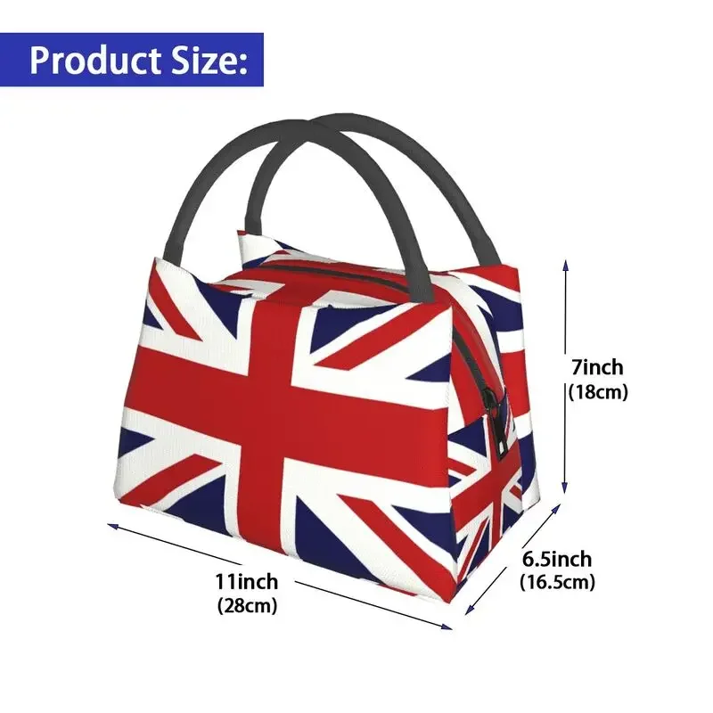 Union Jack Flag Of The UK Insulated Lunch Bags for Women Portable Thermal Cooler Bento Box Beach Camping Travel Shoulder Bag