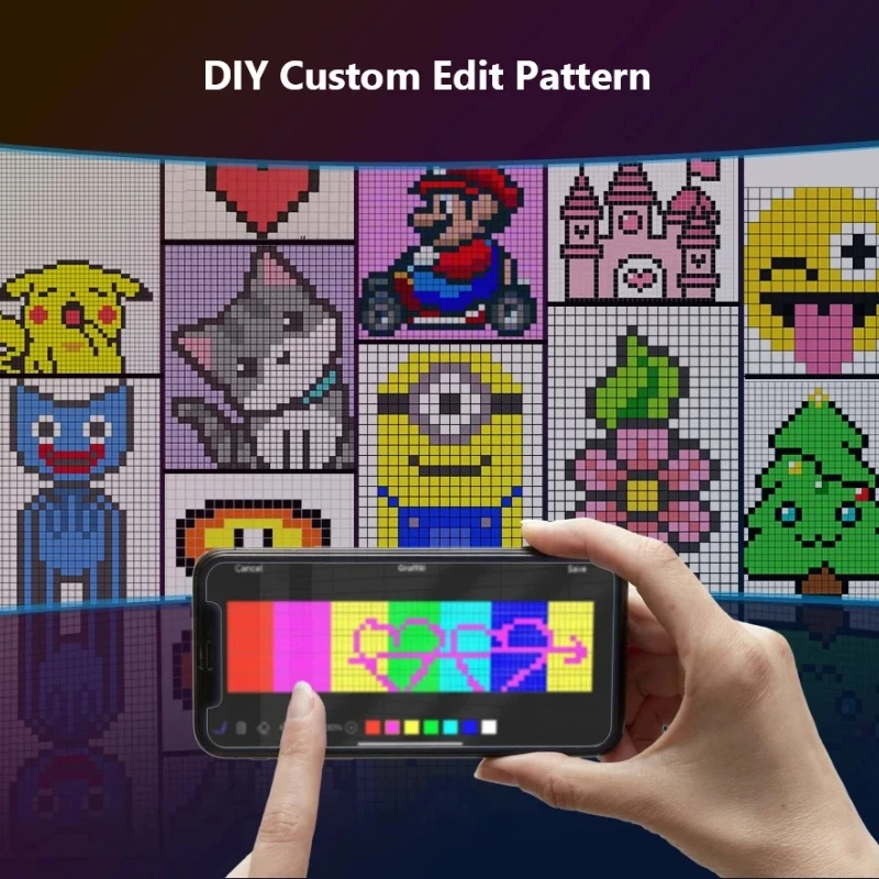 RGB Truck Eyes Schild Animation DIY Programmierbare Bluetooth App Steuerung Flexible Scrolling Display Licht LED Auto Matrix Pixel Panel