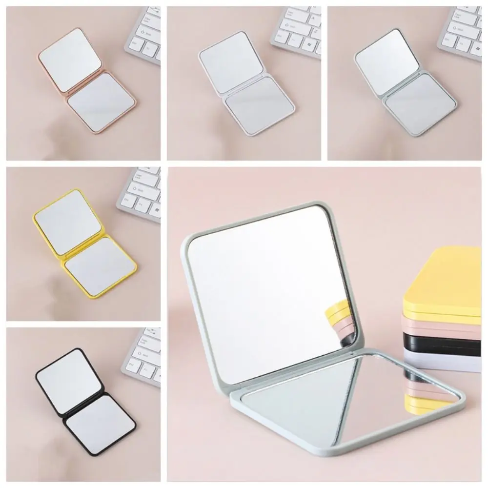 ABS Portable Folding Mirror Square Portable Double Sided Vanity Mirror High Definition INS Desktop Decorative Mirror Girl Lady