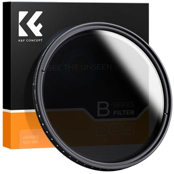 K&F Concept ND2-ND400 Adjustable Neutral Density Camera Lens Variable ND Filter 49mm 52mm 58mm 67mm 72mm 77mm 82mm