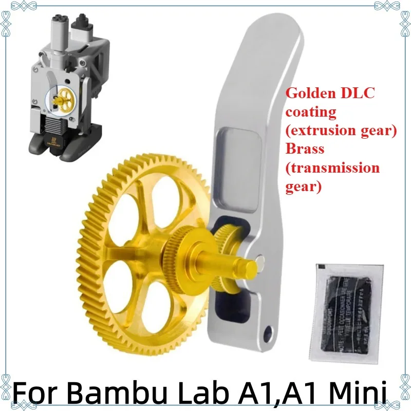 

For Bambu Lab P1 X1 A1 Serie Upgraded Extruder Gear Kit All Metal RNC Nano-Coated Hardened Steel Gear Lightweight High Strength