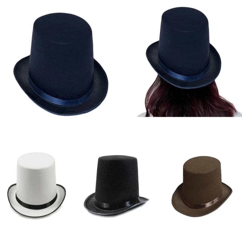 Western Fedora for Men Women Unisex Wear Vintage Top Hat Solid Color