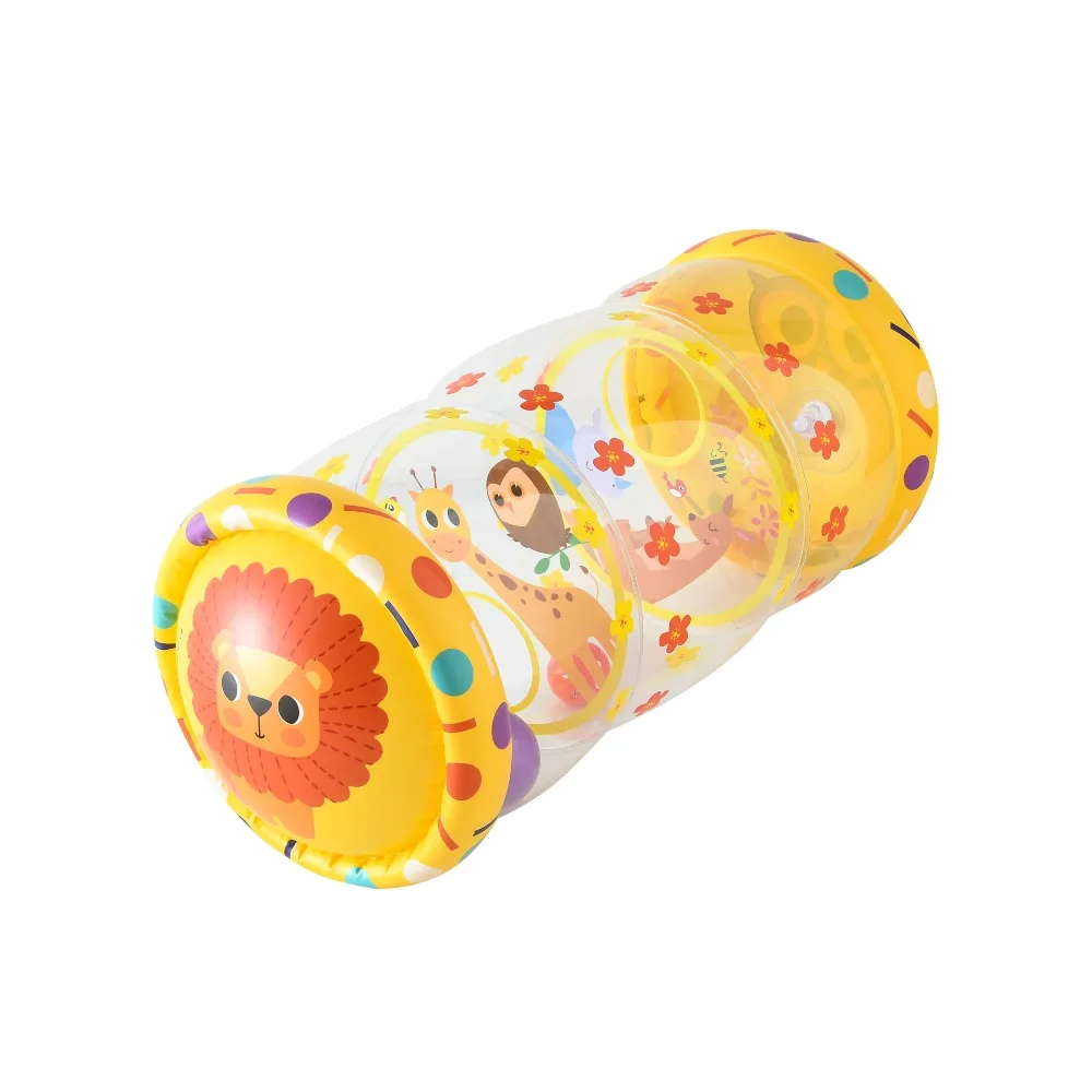 PVC Material Baby Crawling Roller Toy Inflatable Design With Ball Early Development Toys Built-in Rattle Fitness Support