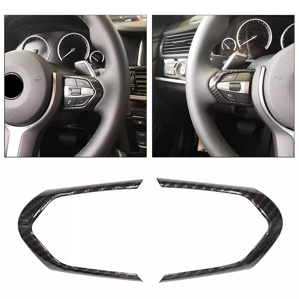 Steering Wheel Button Switch Cover ABS Plastic Carbon Fiber Trim Sticker For BMW F80 F82 F83 M5 F10 M6 F06 X5M F15 X6M F16