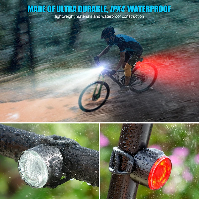 USB Rechargeable Bike Light Mini Warning Taillight LED Waterproof Highlight Riding Taillight Front Rear Bicycle Lamp Headlights