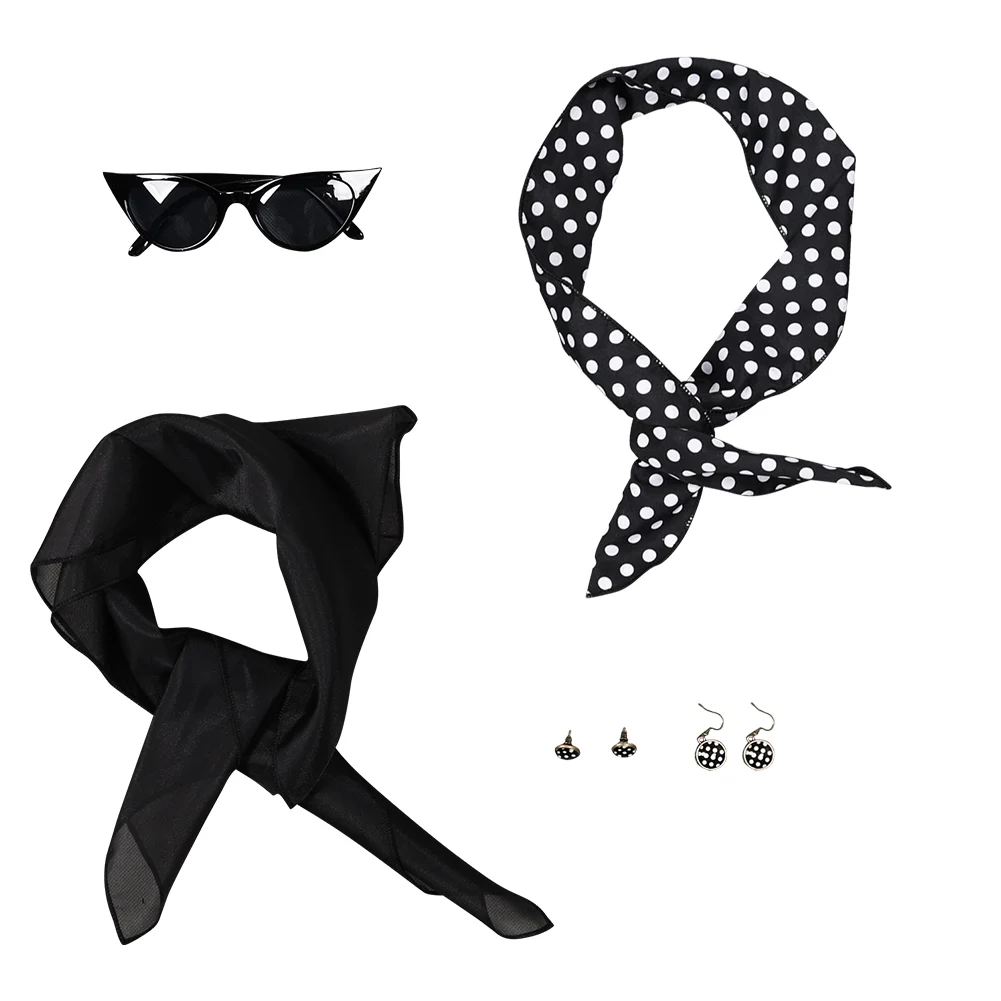 1920er Jahre Fett rosa Damen Stirnband Brille Ohrringe Schal Film Cosplay Kostüm Accessoires Retro Frauen Fantasia Maskerade Requisiten