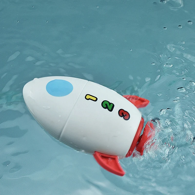 Little Submarine Rocket Bathing Bathtub Toy para meninos e meninas, Baby Bath Toy, Swim Chain, Clockwork, Hot Sale