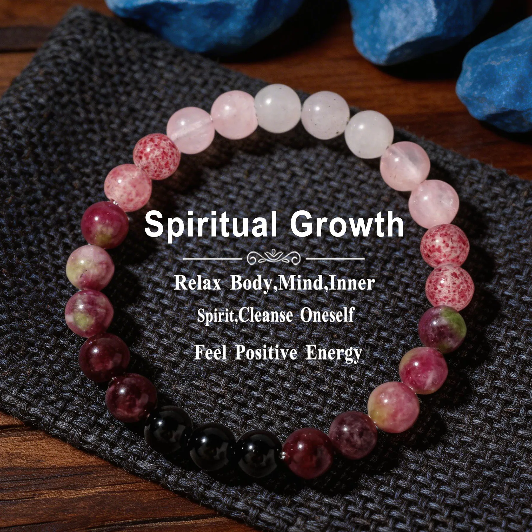 Spring fashion waterproof jewellery garnet nature stone bransoletka for Engagement Gift healing Spiritual Growth bracelet homme