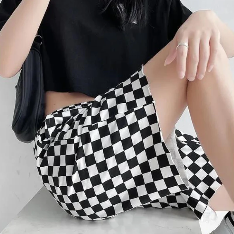 Shorts Women Plaid Korean Style Leisure Sporty Beach College Ins Design Trendy Daily Baggy Feminino Lovely Summer All-match Kpop