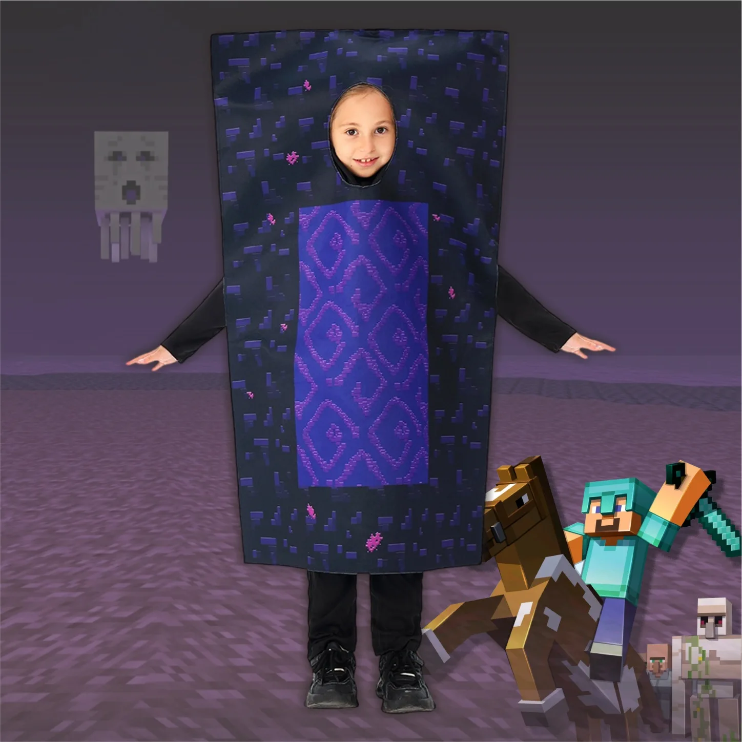 

My World MC Halloween Hell Gate Shaped Kids Funny Cosplay Performance Costume Dress Up Outfit