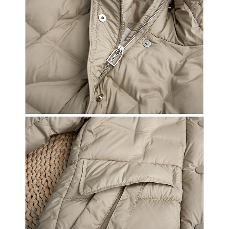 Schinteon Vrouwen 90% Witte Eend Donsjack Met Kap Casual Herfst Winter Warm Uitloper Koreaanse Stijl Hoge Kwaliteit Jas 2024 Nieuwe