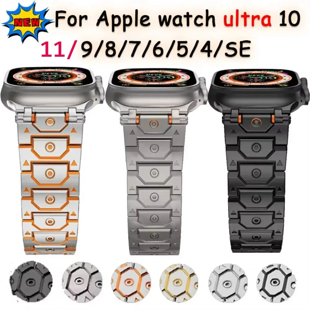 

Stainless Steel Titan Strap for Apple Watch Ultra 49mm Luxury High-end Metal Bracelet iwatch 11 10 9 8 7 6 5 SE Band Accessories