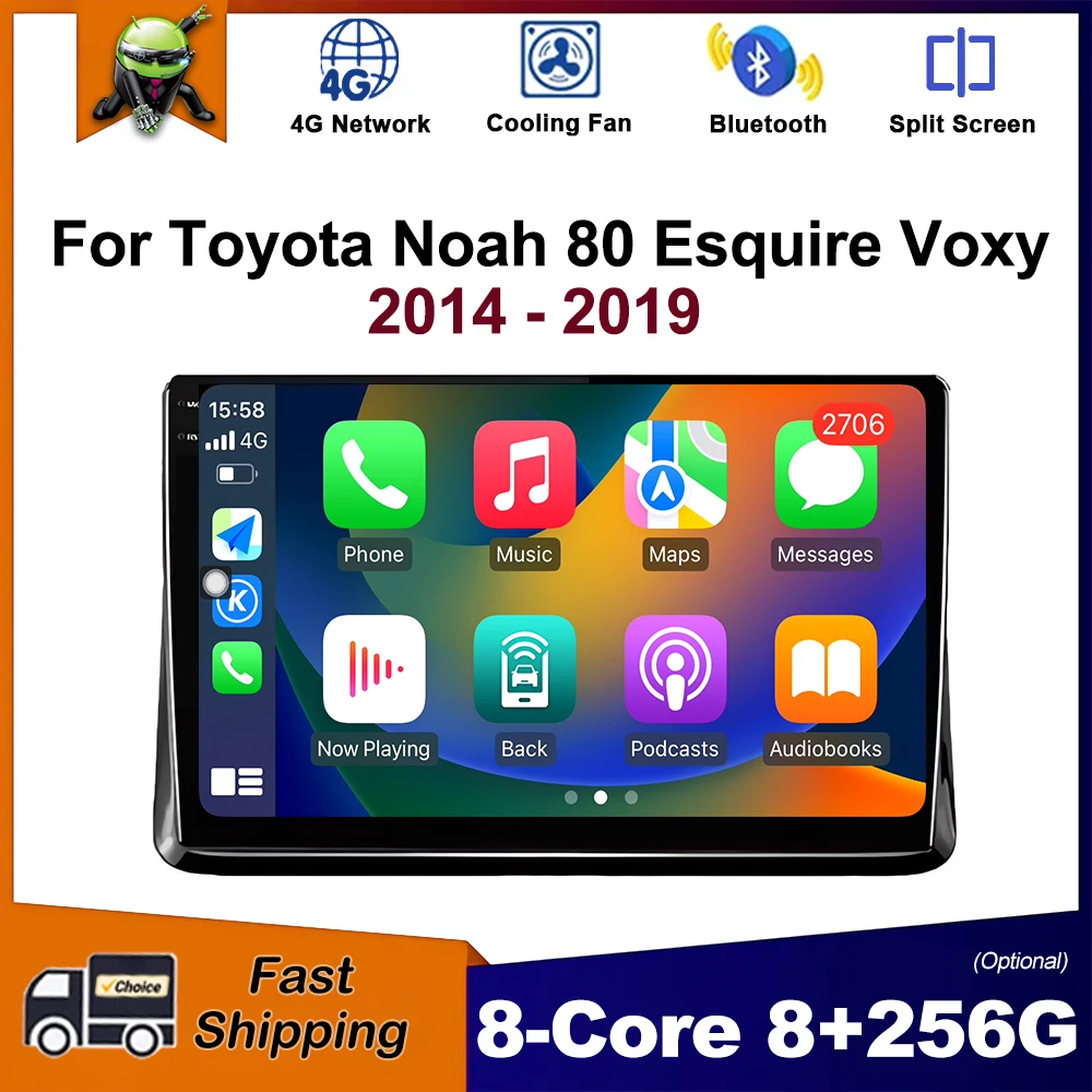

10 inch Android OS Car Radio for Toyota Noah 80 Esquire Voxy 2014 - 2019 Multimedia Player GPS Navigation Wireless Carplay WiFi