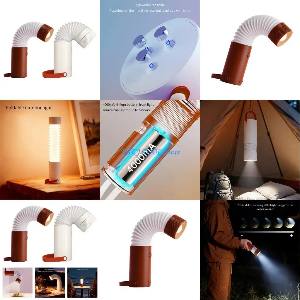 L8RC Draagbare buitenhanglamp Opvouwbare zaklamp Accordeon Bureaulamp Duurzaam